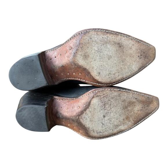 Vintage Stewart Boot Co Black Leather Western Cowboy Boot Men size 8.5 D - Picture 7 of 11